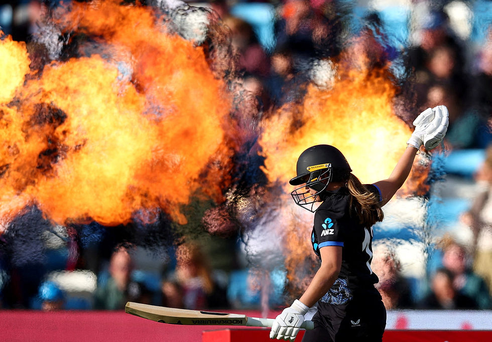 Isabella Gaze walks out to bat vs. England in Women’s T20I