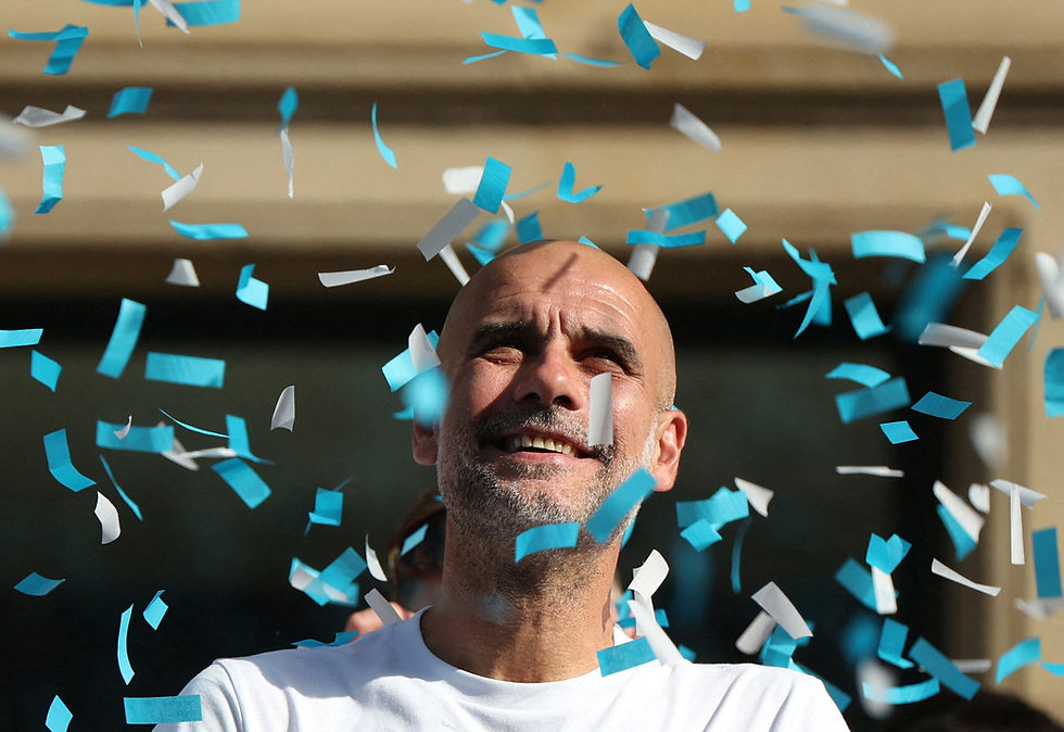 Guardiola at Manchester victory parade