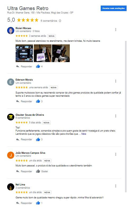 avaliações do google
