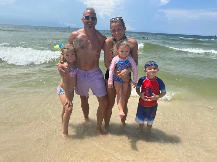 Spencer and his family at the beach