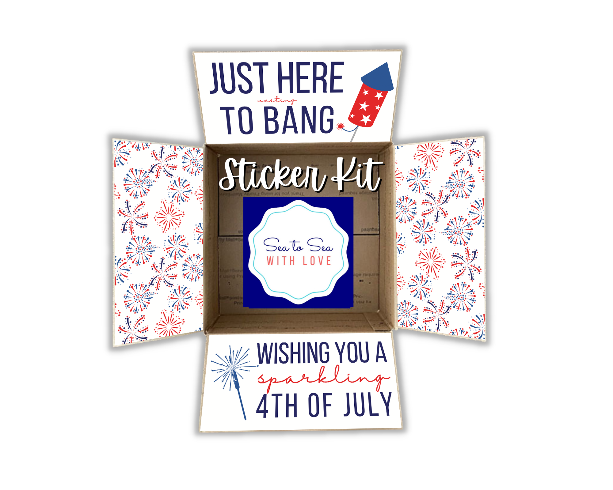 4th of July Patriotic Care Package Sticker Kit