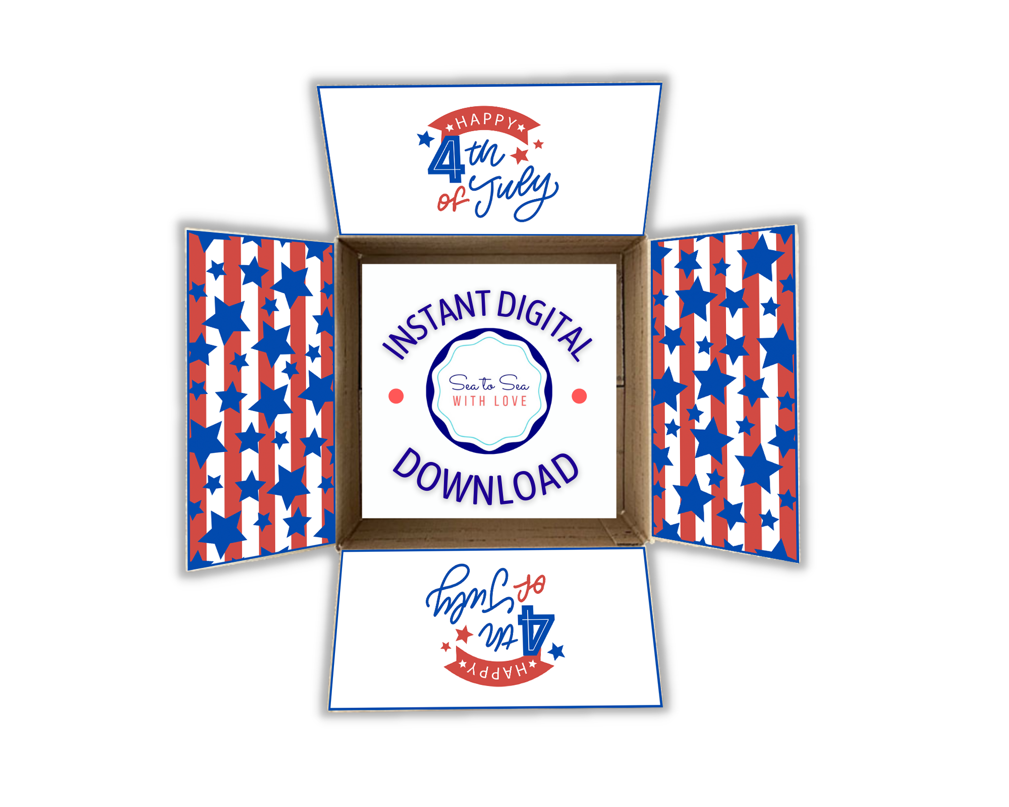 4th of July Patriotic Care Package Printable Instant Digital Download