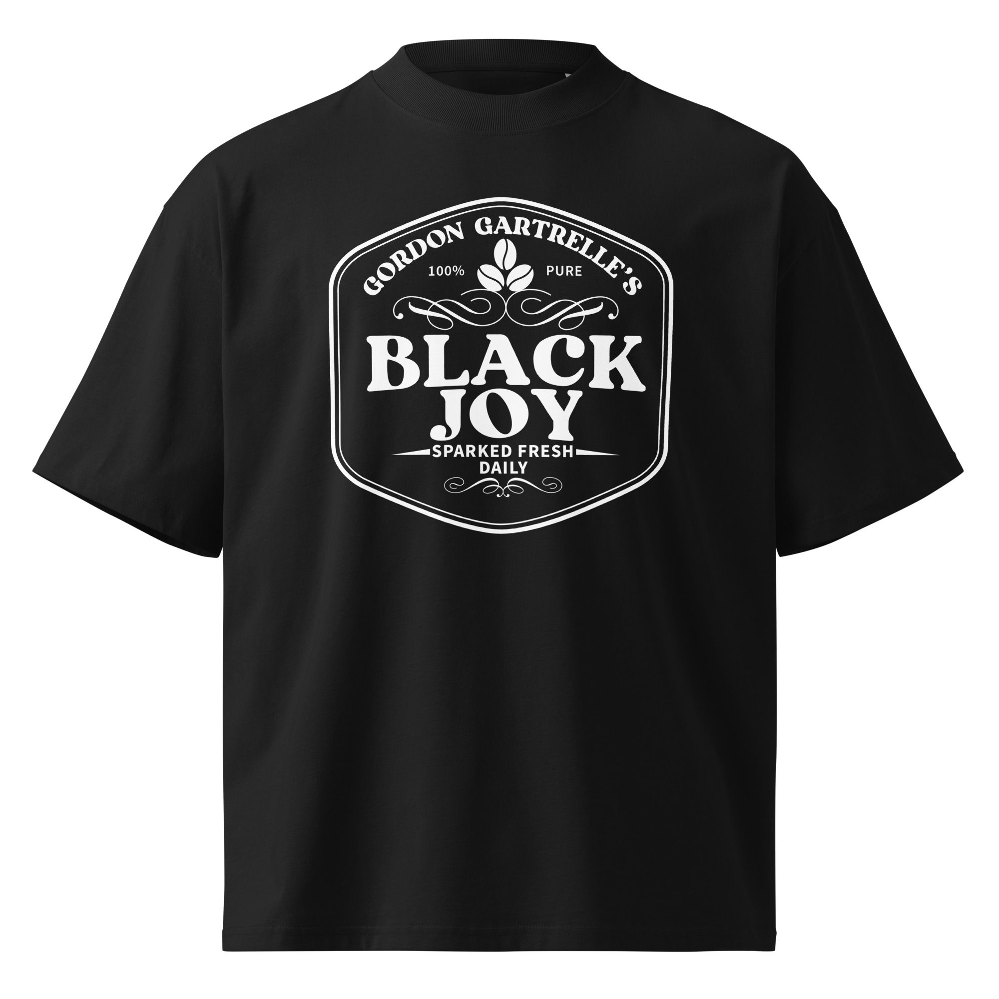 Gordon Gartrelle Double Ram Black Joy Crest Unisex Oversized High Neck T-Shirt