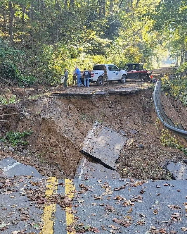 Hurricane Helene, recovery, golf course, Mount Mitchell, NC, flood
