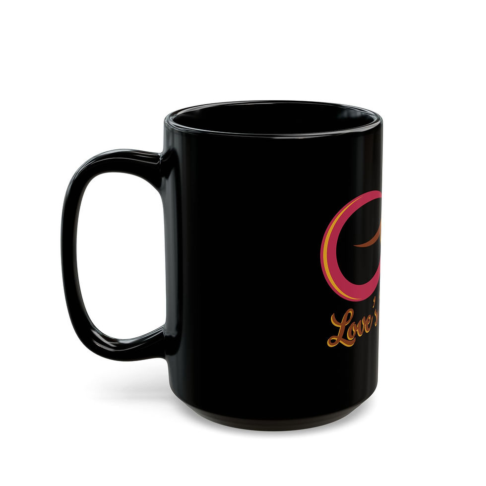 Thumbnail: Love's Endeavor Black Mug — Infinity Heart Coffee Cup (11oz & 15oz)