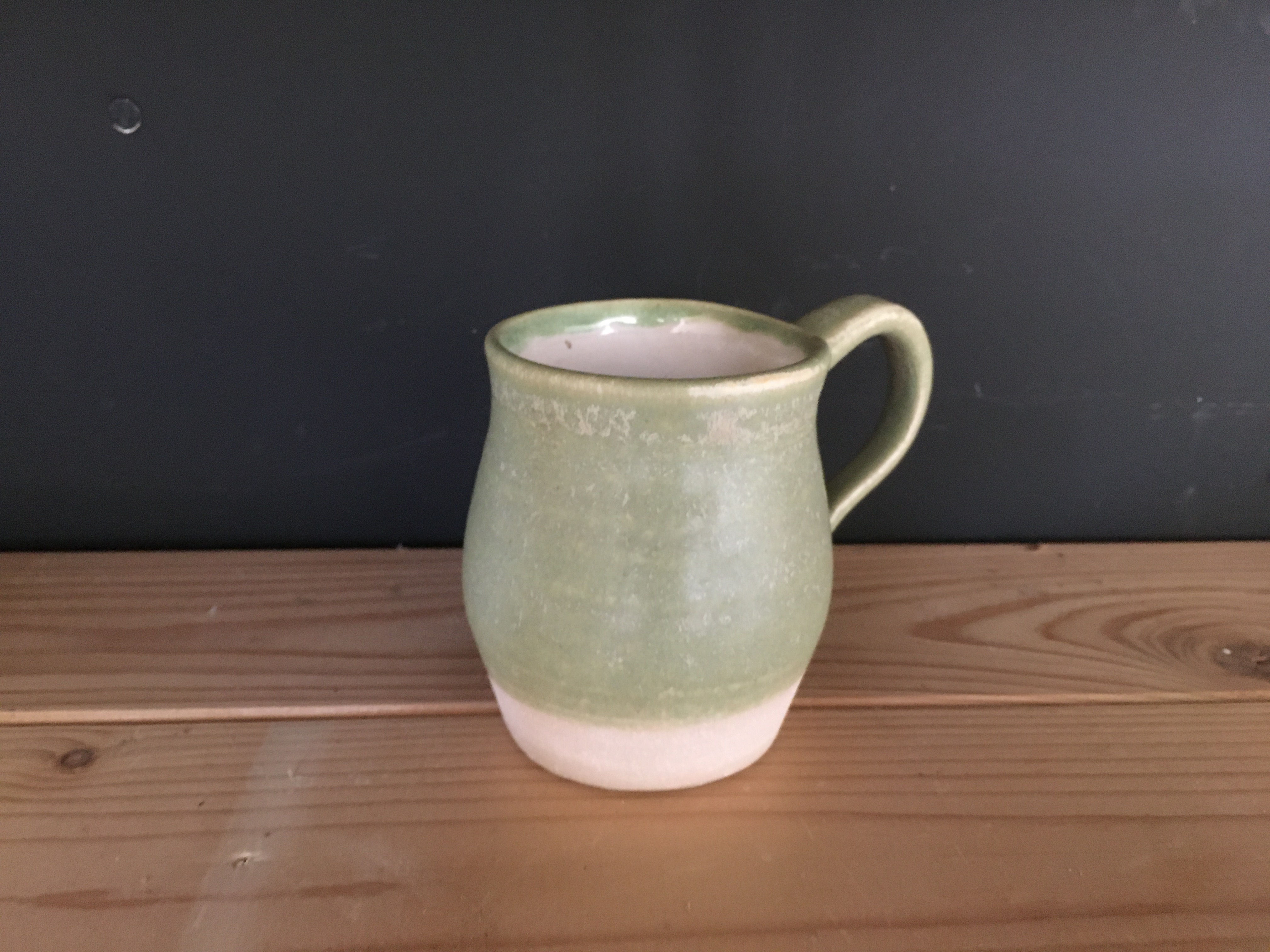glittery green mug