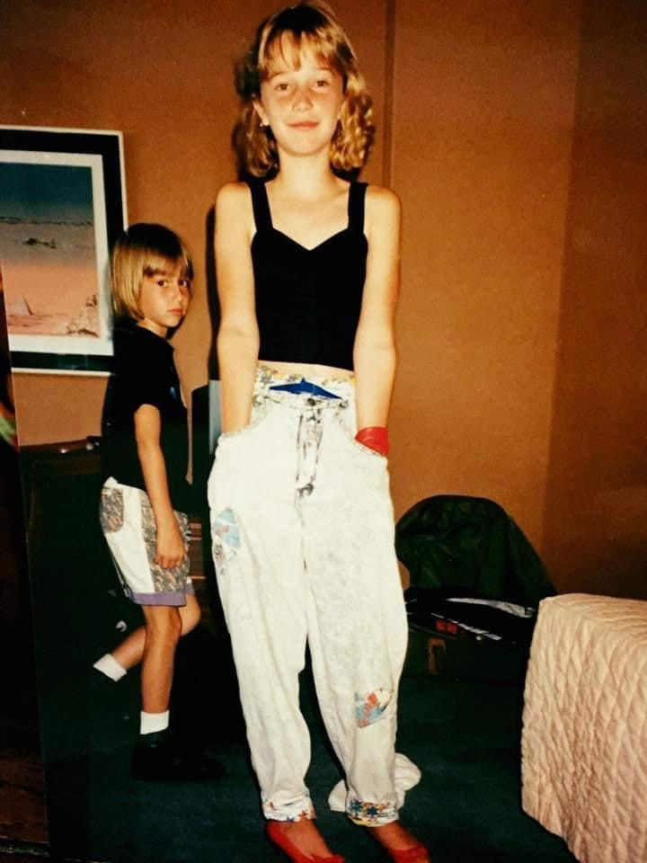 Peta and cousin RJ, son of Robin and Dwina Gibb