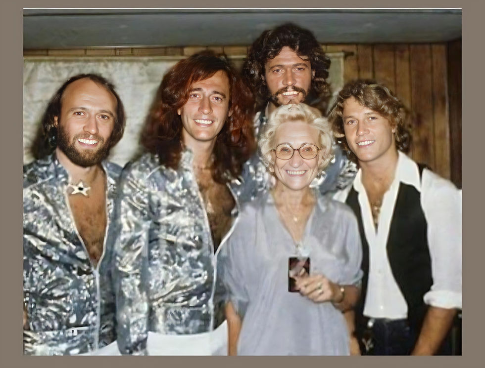 Andy, his brothers Maurice, Barry and Robin and their mother Barbara