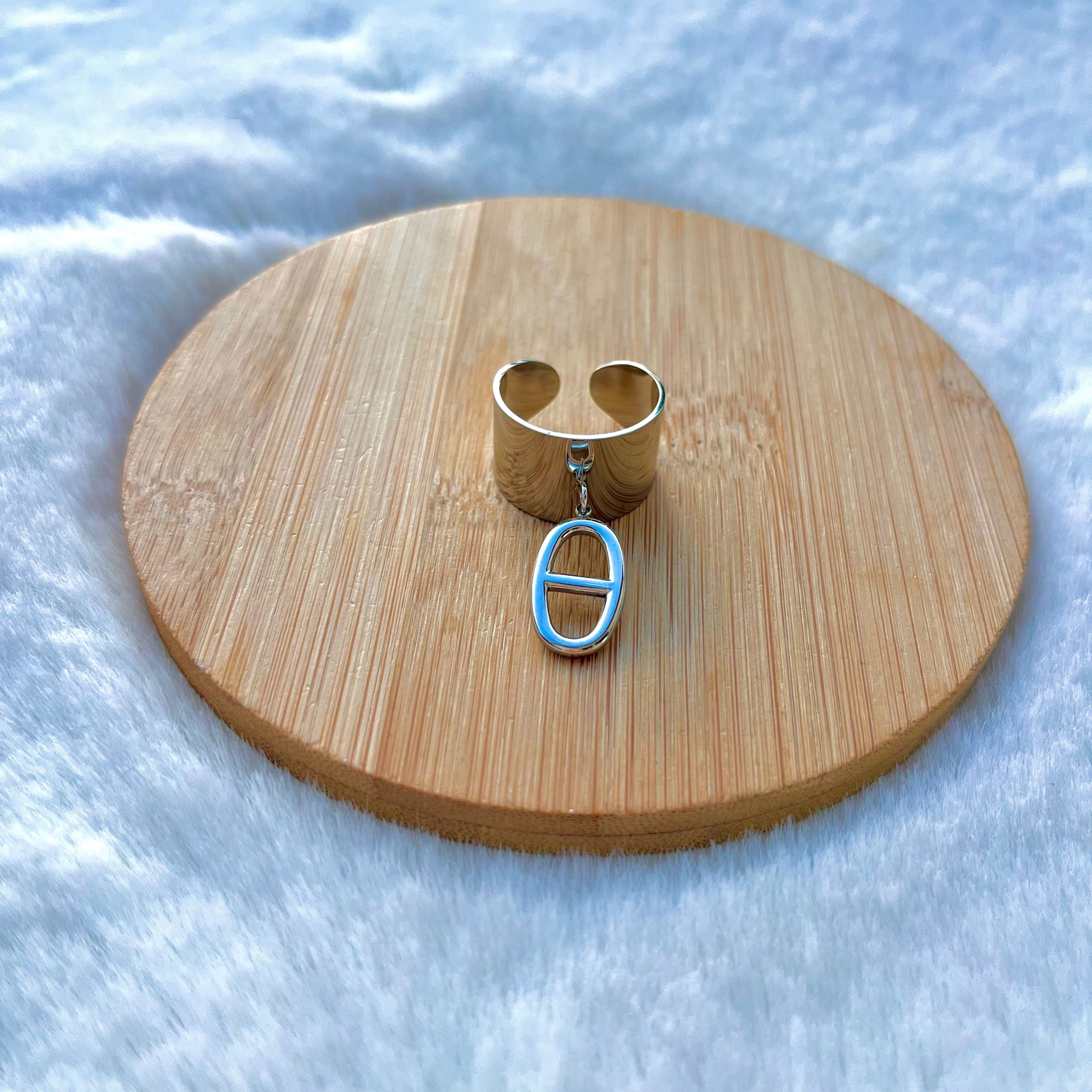 Bague H Breloque large | Réglable