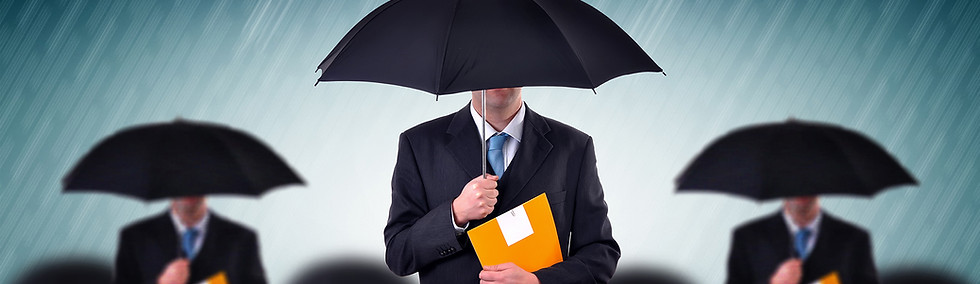 Businessmen with Umbrellas