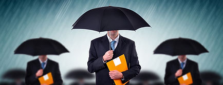 Businessmen with Umbrellas