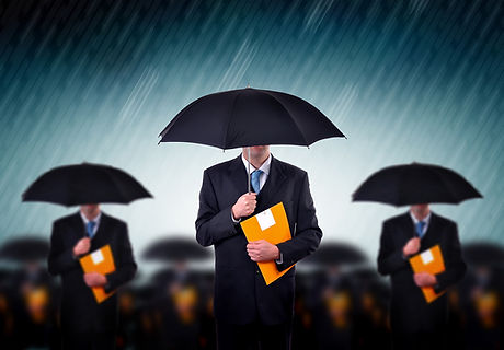 Businessmen with Umbrellas