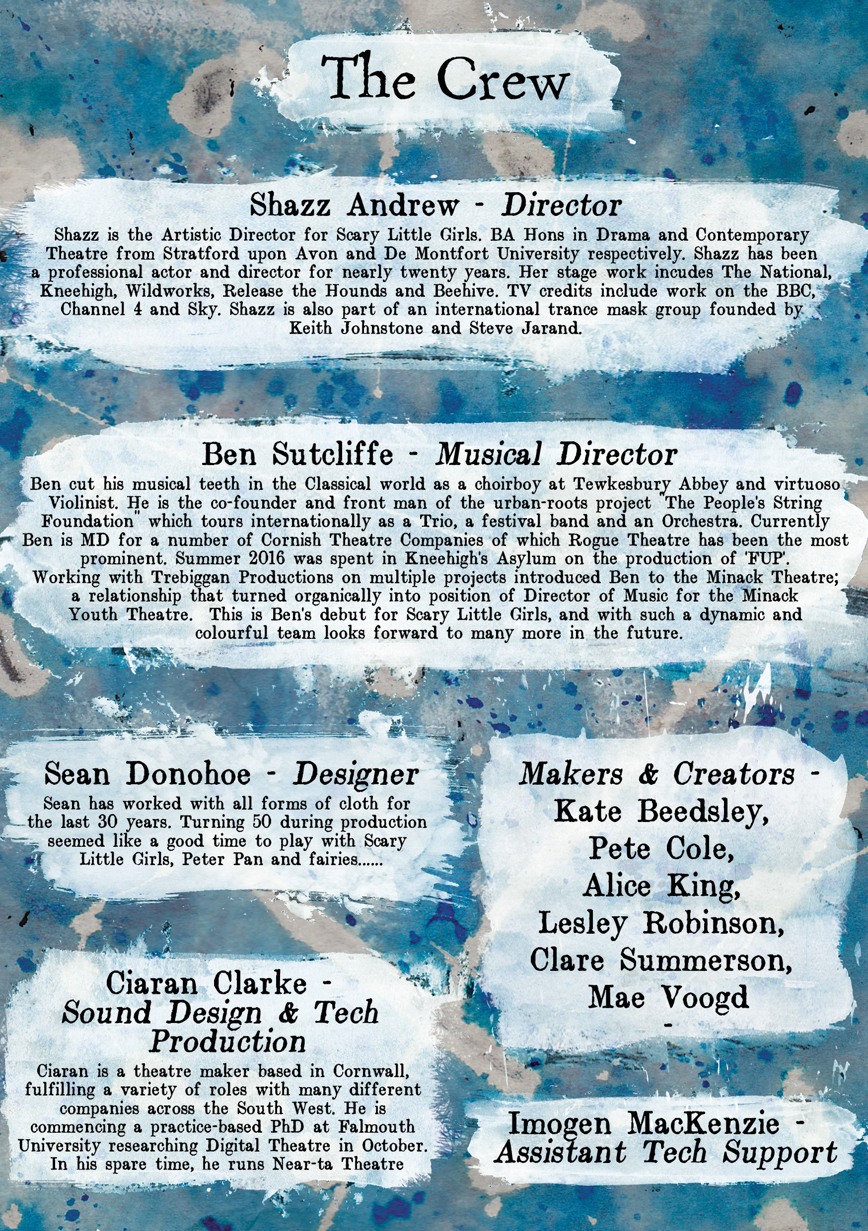 Peter Pan Program - Crew