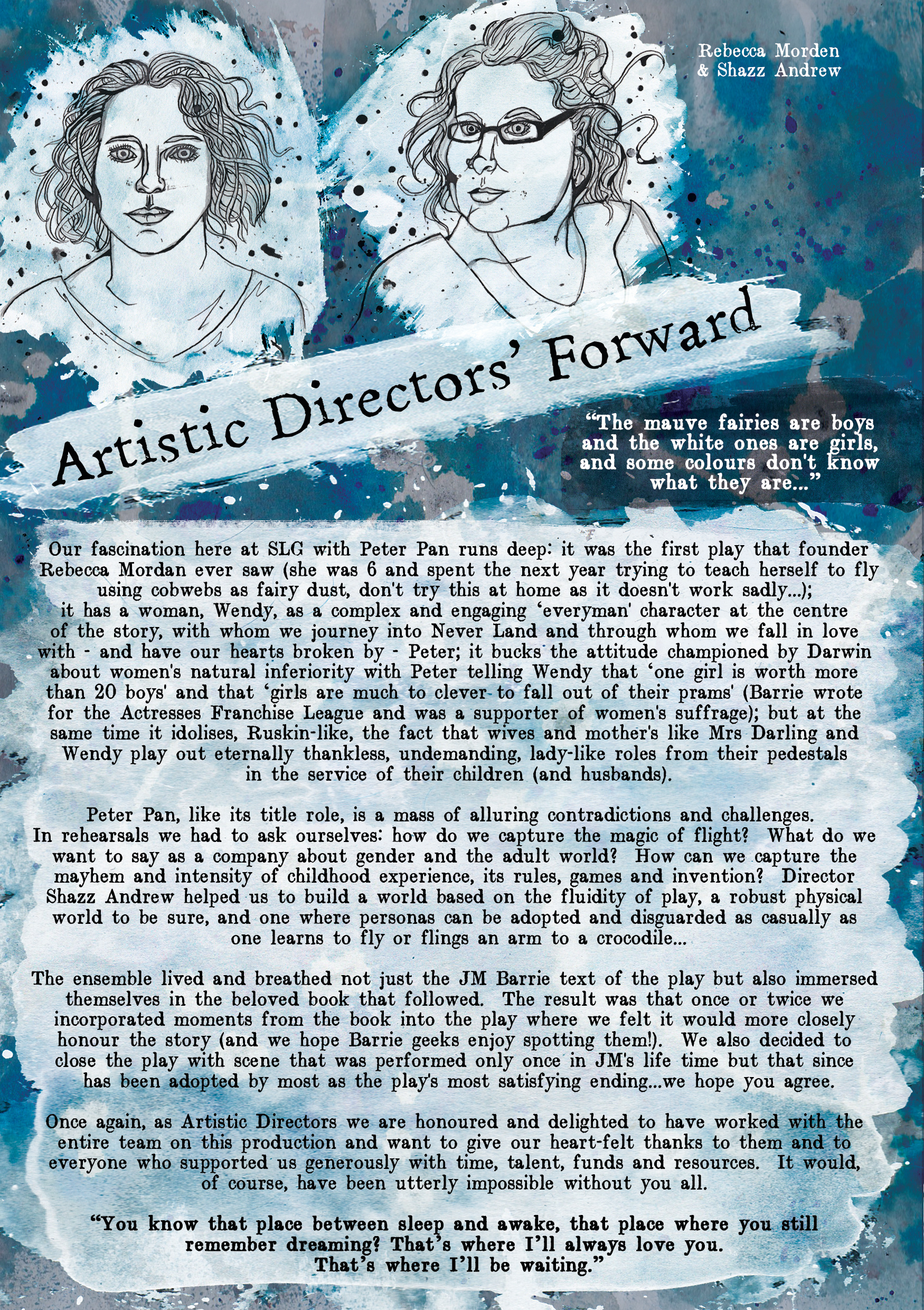 Peter Pan Program - Forword