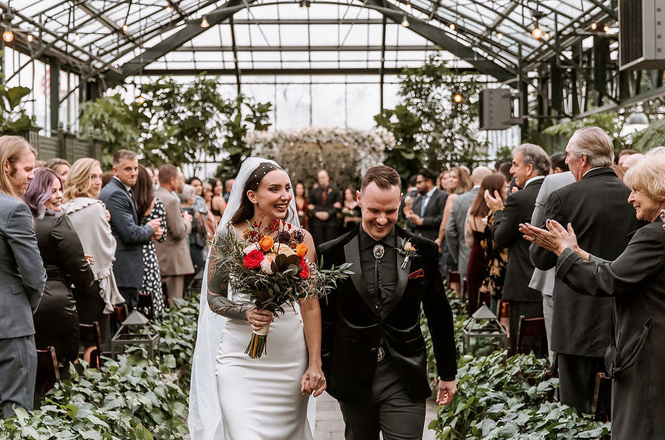 Bride and groom recessional.