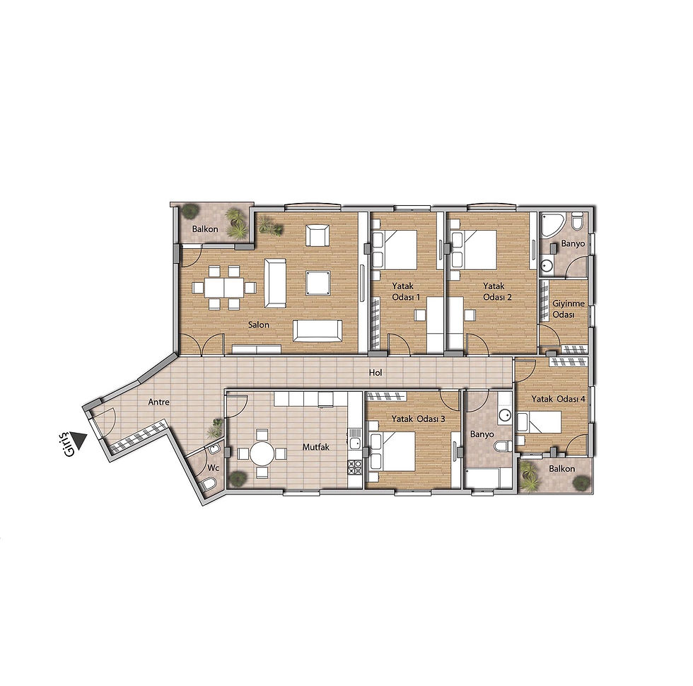 B Blok 4+1 Kat Planı