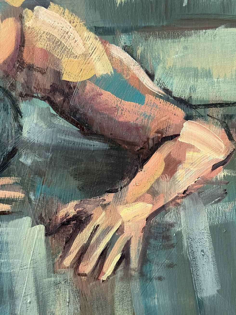 Thumbnail: Nude male oil painting, naked man gay homoerotic art 80x60x1 cm