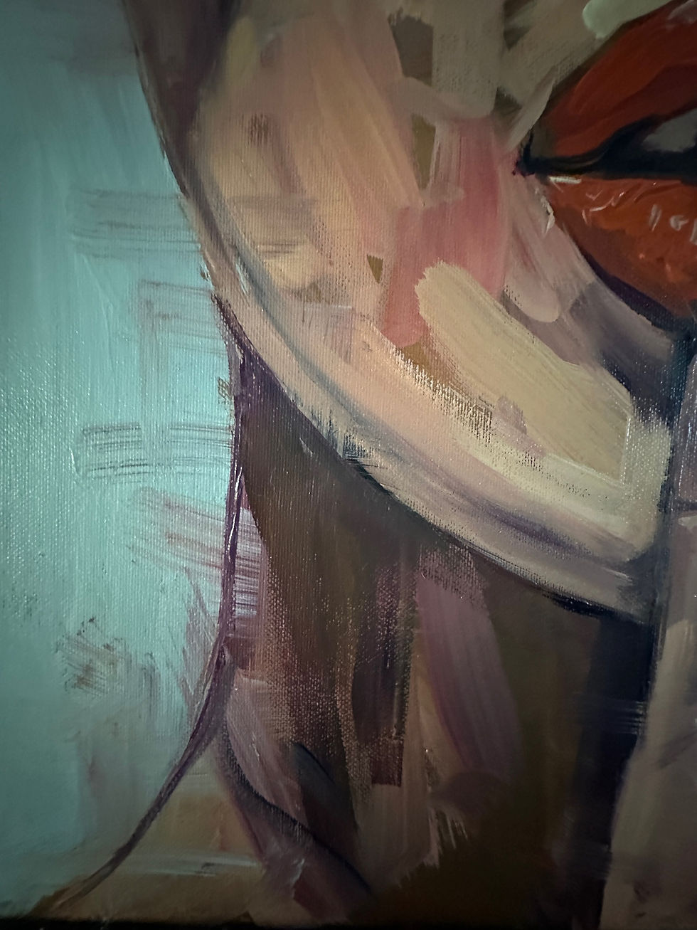 Thumbnail: Female portrait, woman with sunglasses painting