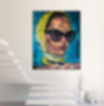 Thumbnail: Sexy woman with sunglasses oil painting (sent rolled in a tube)