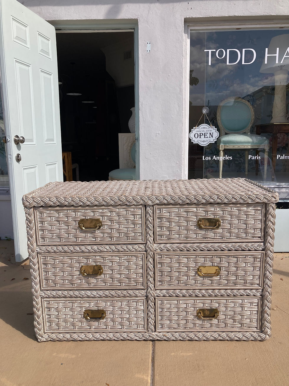 Thumbnail: Bielecky Brothers Rattan Double Dresser in White Washed Finsh