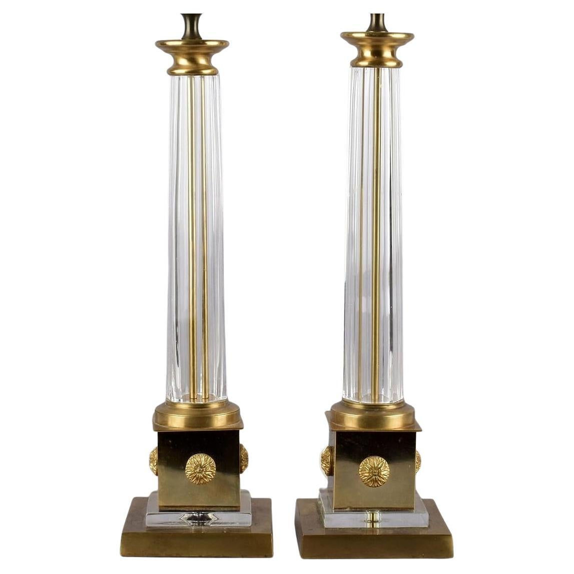 Jansen French Mid-Century Modern Neo-Classical Table Lamps, a Pair