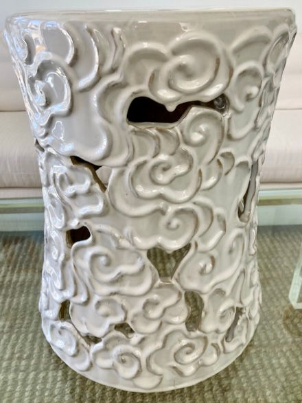 Thumbnail: White Glazed Ceramic Cloud Garden Seat