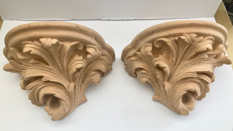 Thumbnail: Michael Taylor Acanthus Leaf Natural Wall Brackets, a Pair #2