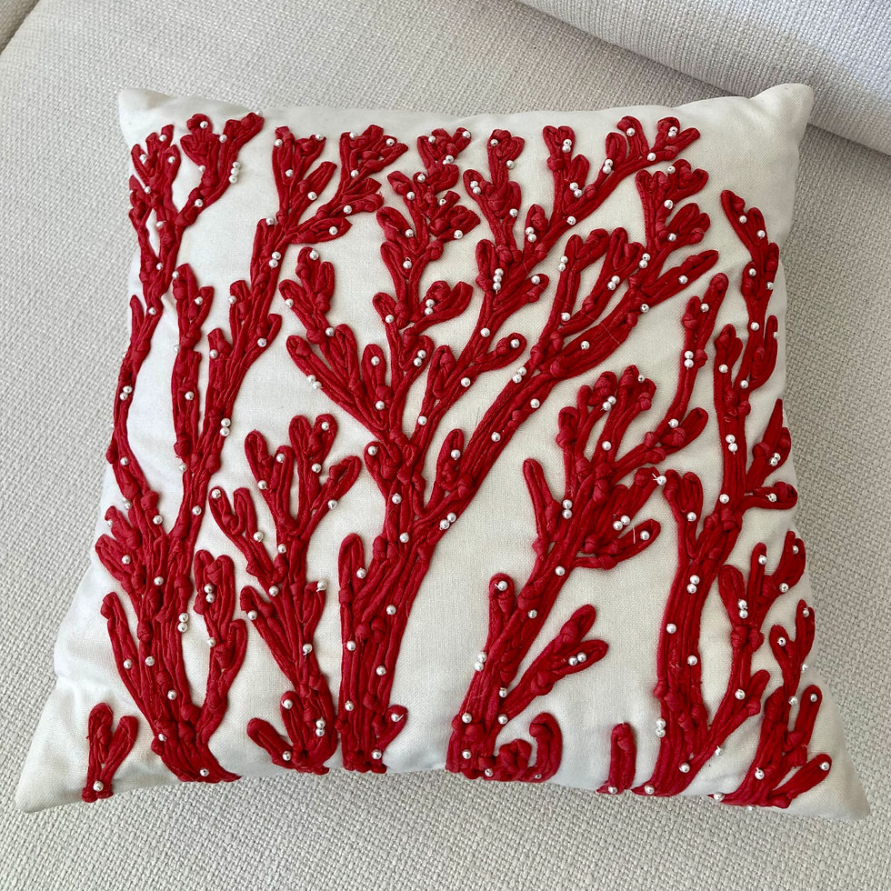 Thumbnail: Coral Embroidered Pillow