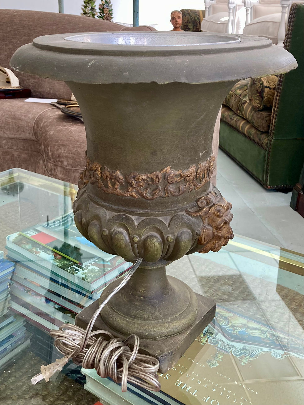 Thumbnail: French Painted Terra Cotta Urn Uplight