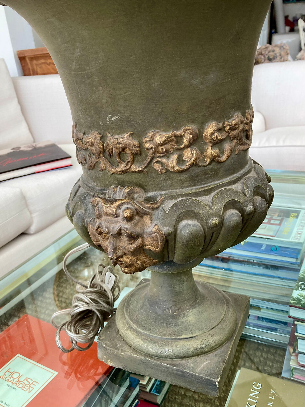 Thumbnail: French Painted Terra Cotta Urn Uplight
