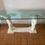 Thumbnail: Serge Roche Double Palm Blanc Console Table with Thick Glass Top