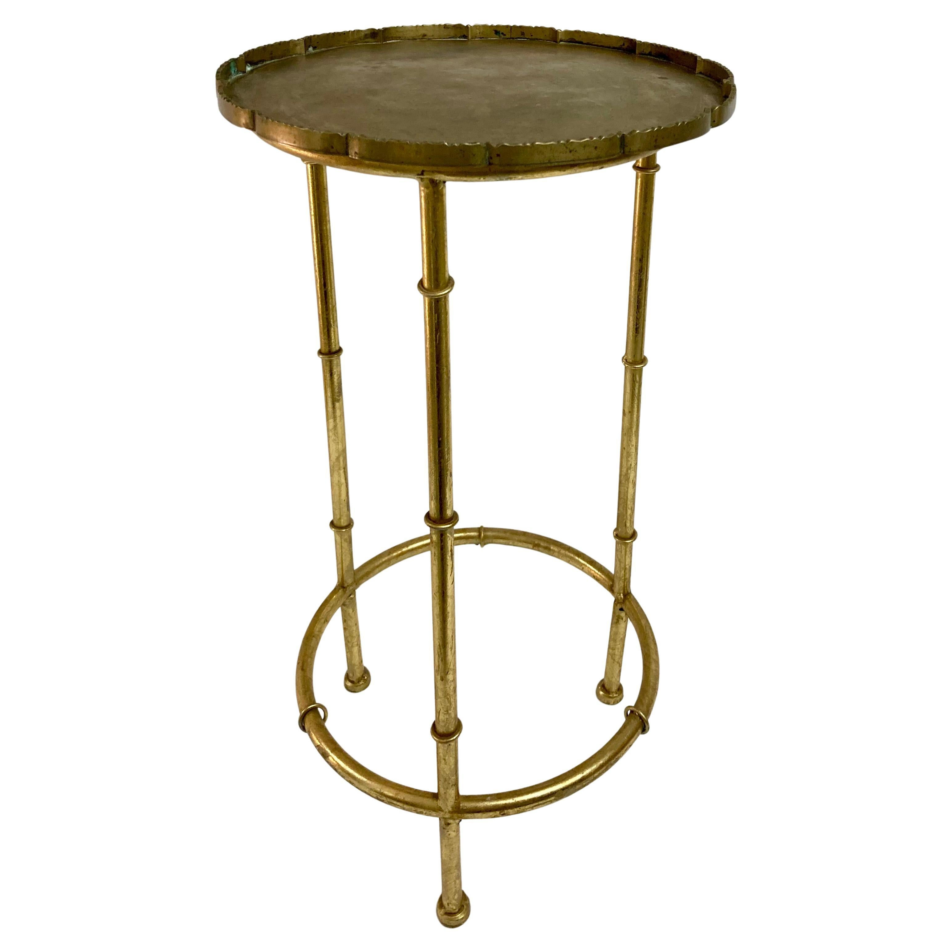 Boho Chic Gilt Gold Faux Bamboo Cocktail Table