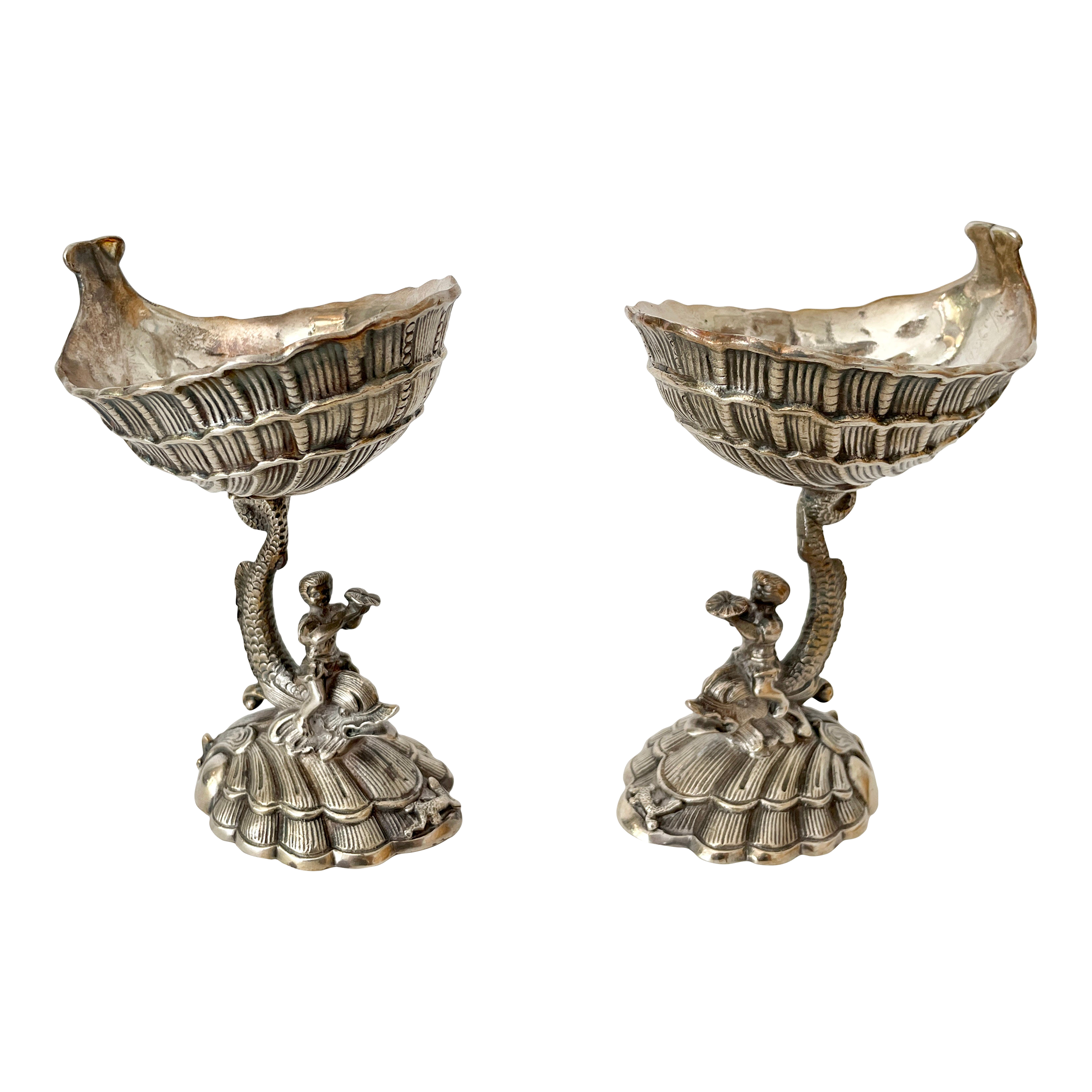 Grotto Metal Footed Dish - a Pair