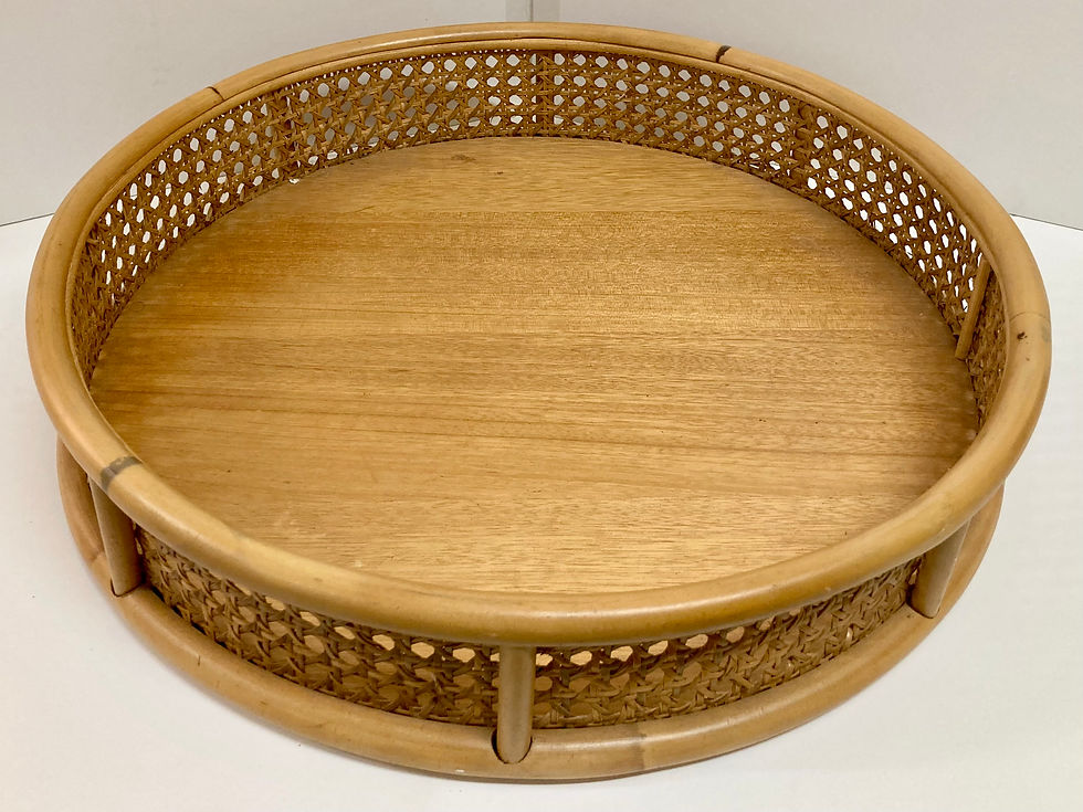 Thumbnail: Bamboo and Cane Round Serving Tray