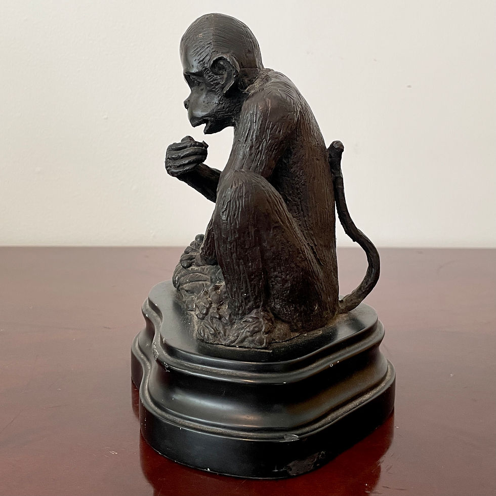 Thumbnail: Miniature Bronze Statue of a Monkey on a Base