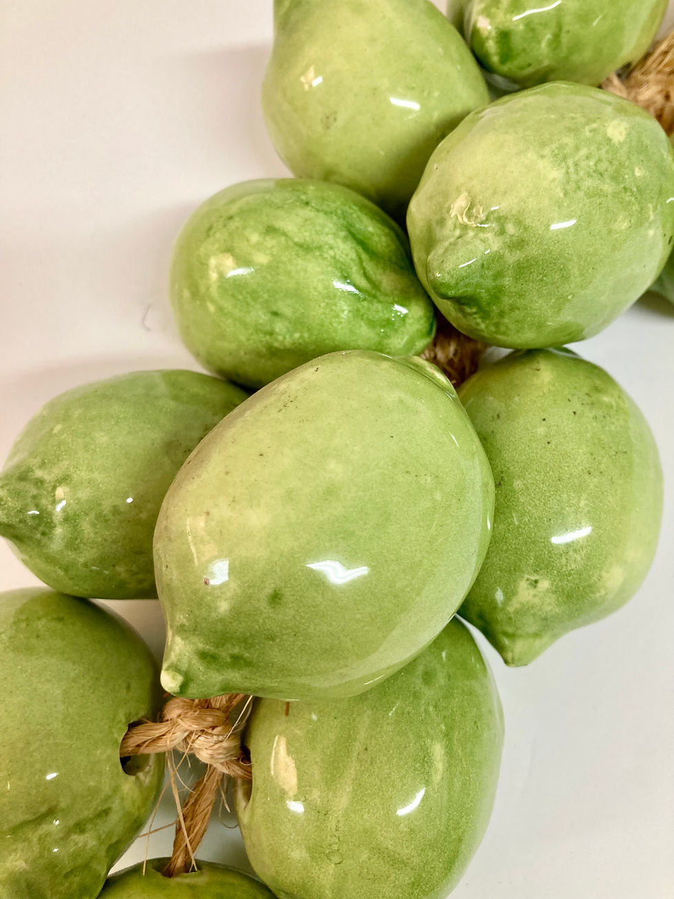 Thumbnail: Italian Ceramic Glazed Green Limes on Straw