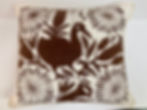 Thumbnail: Crewel Work Hand Embroidered Brown Bird Toss Pillow - 2
