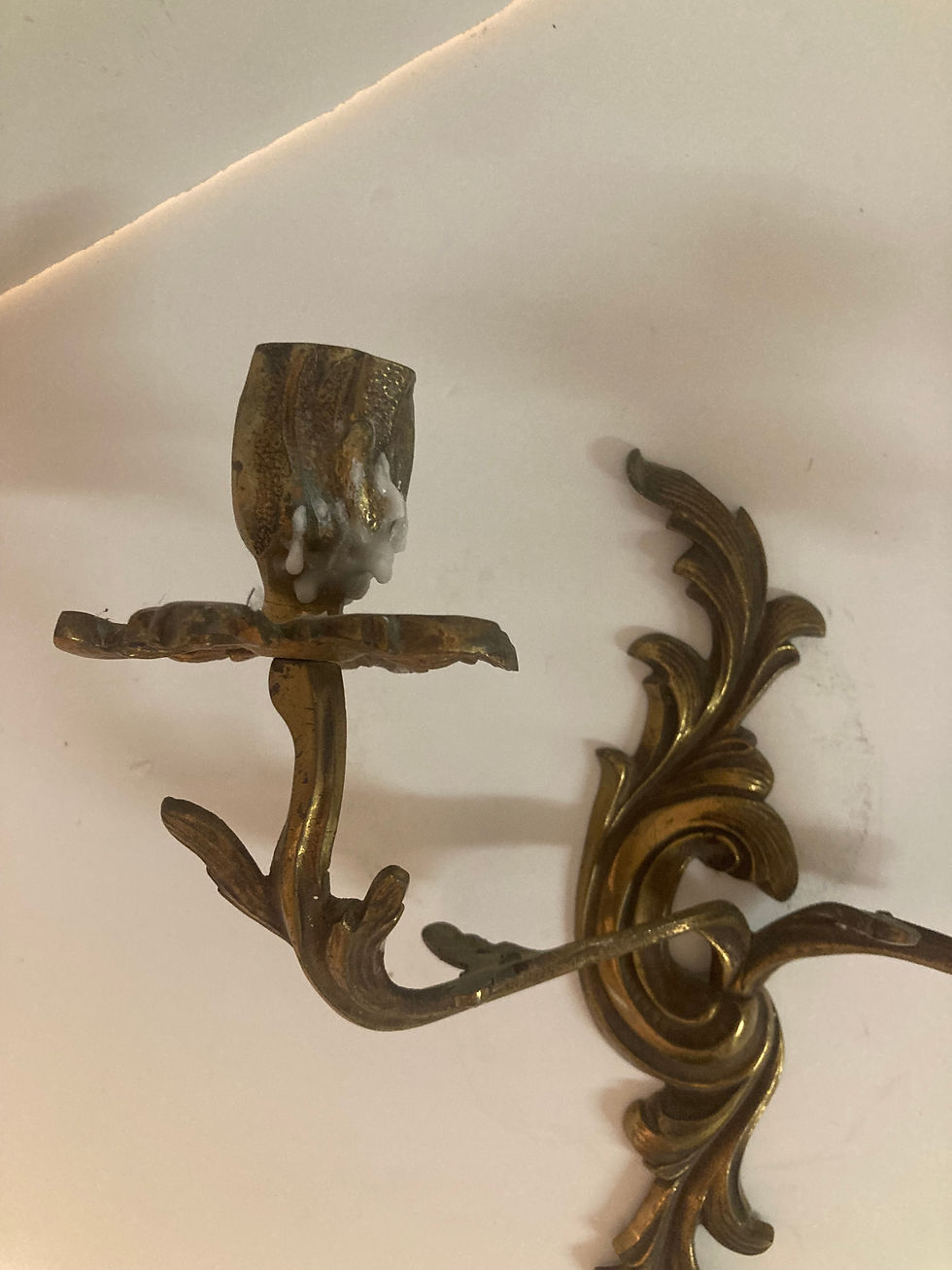 Thumbnail: French Louis XV Bronze Candle Wall Sconces- a pair