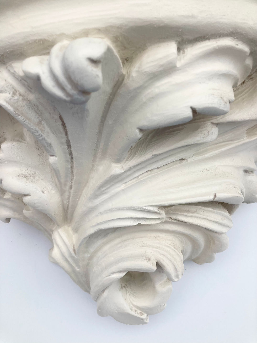 Thumbnail: Michael Taylor Acanthus Leaf Brackets in an Ivory Washed Finish, a Pair #2