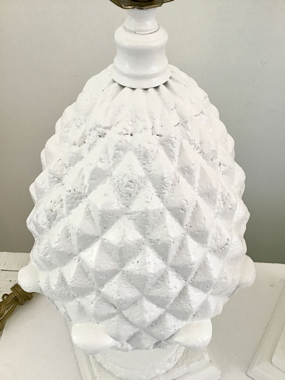 Thumbnail: Pineapple Table Lamps in Fresh White Finish- a Pair