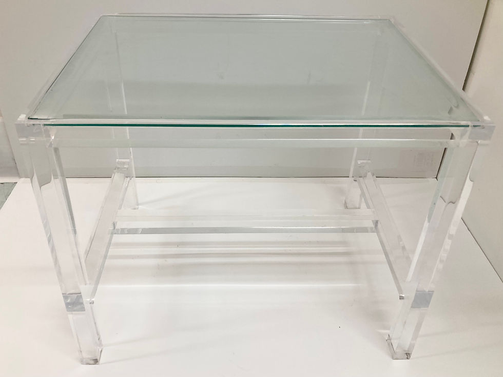 Thumbnail: Lucite Modern Cocktail Table With Glass Inset Top