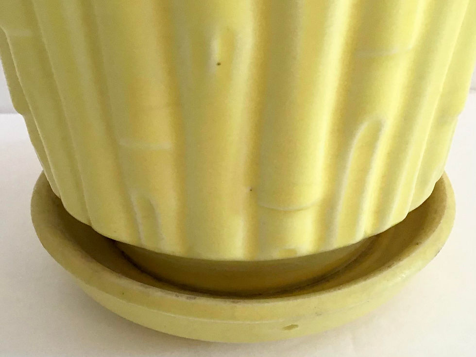 Thumbnail: Small Faux Bamboo Yellow Glaze Ceramic Cachepot