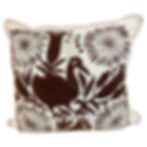Thumbnail: Crewel Work Hand Embroidered Brown Bird Toss Pillow - 2