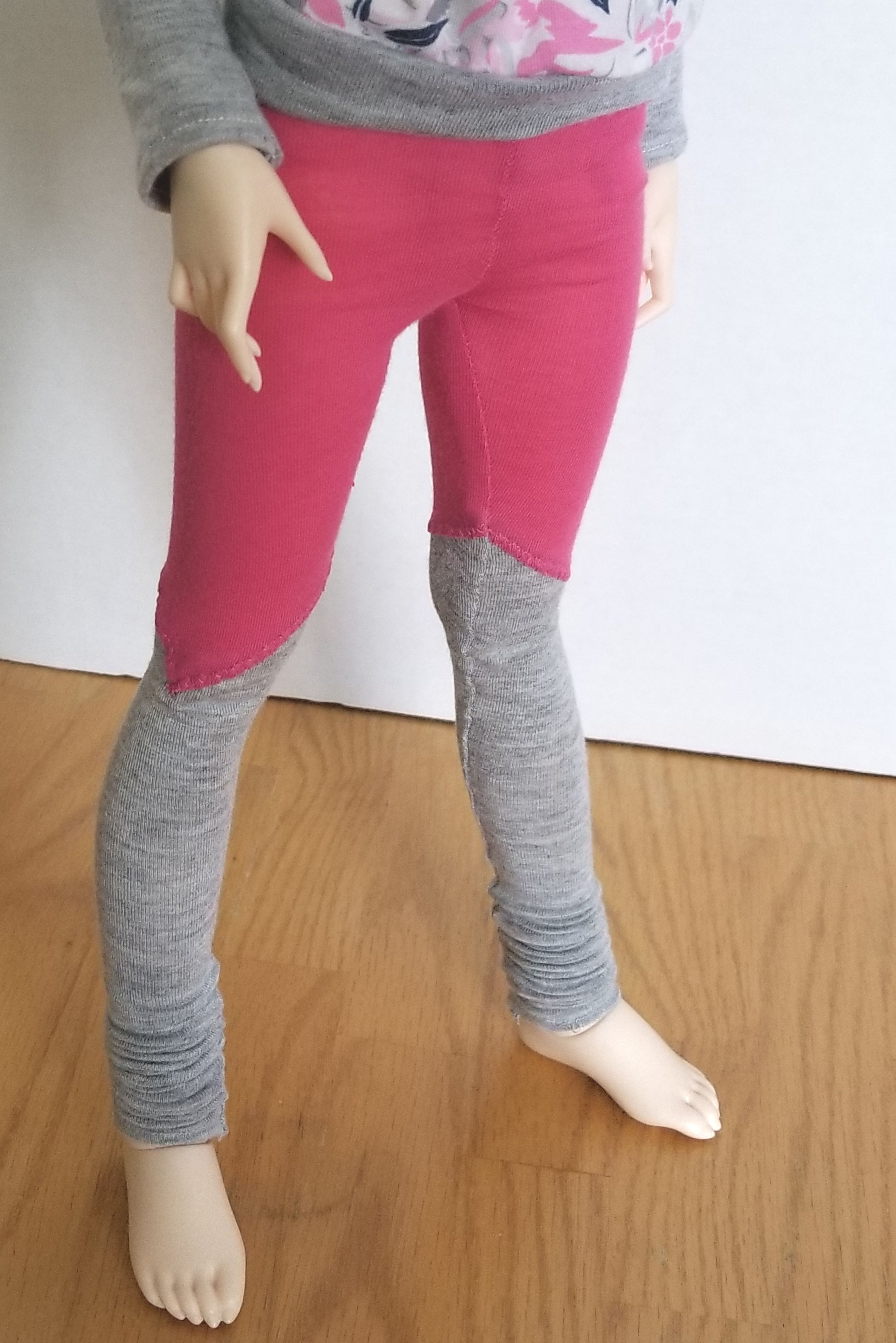 Pink and gray leggings