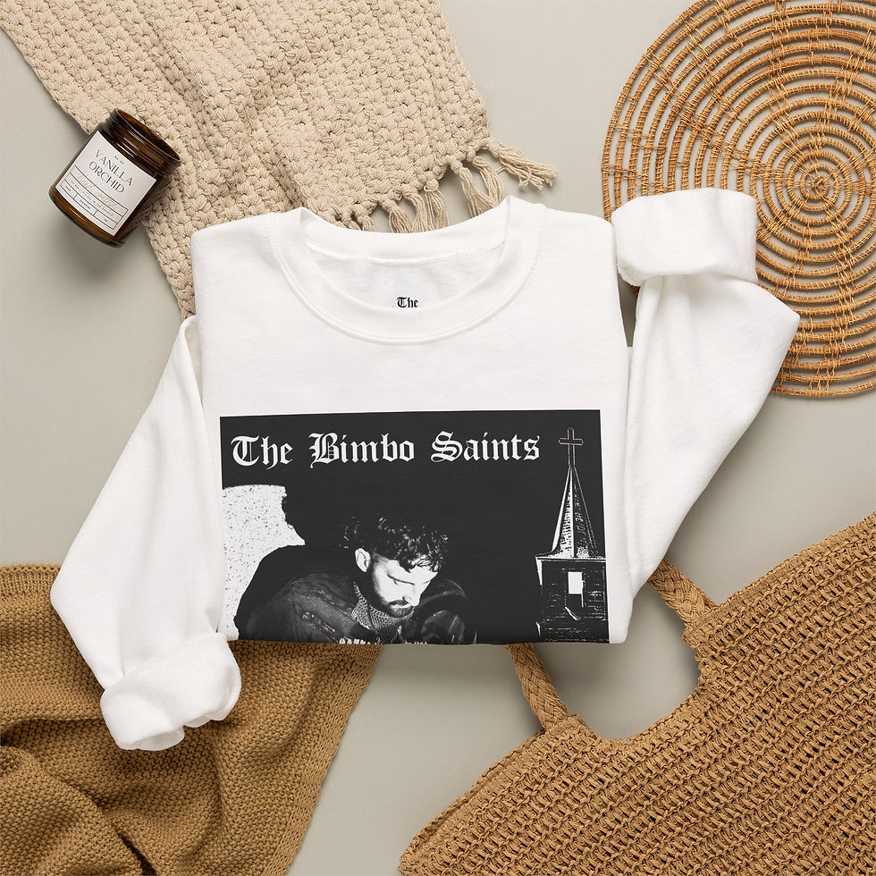 Thumbnail: BIMBO SAINTS BLACK/WHITE CREWNECK WITH SIGNATURES