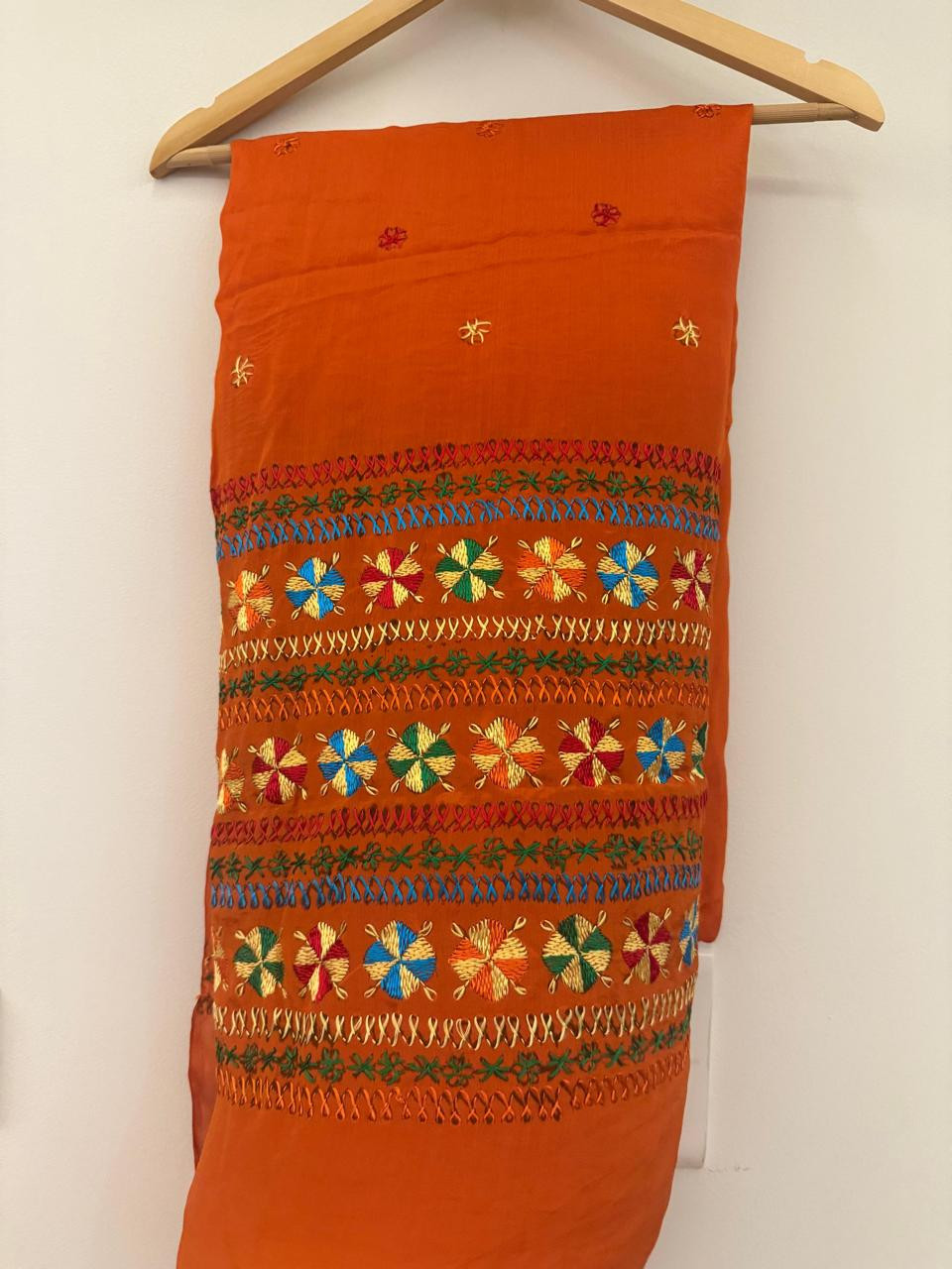 Thumbnail: Phulkari Chiffon Hand Embroidered Dupatta