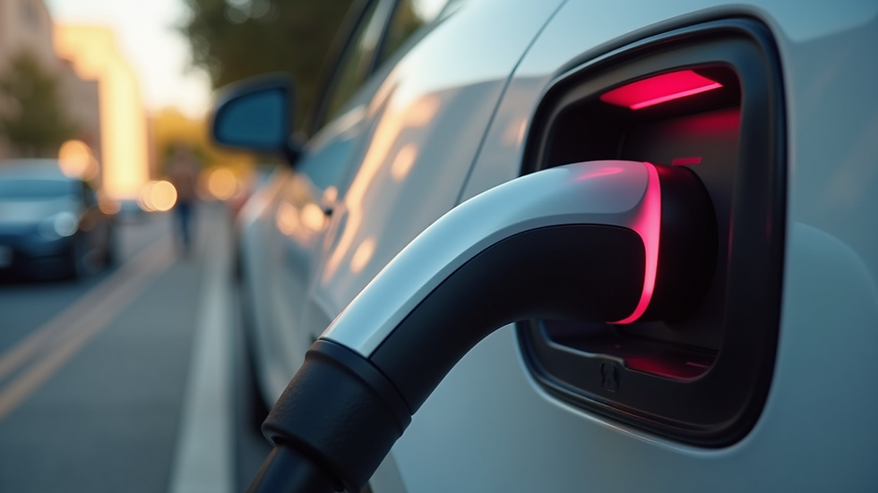 Close-up view of a Tesla electric vehicle charging station