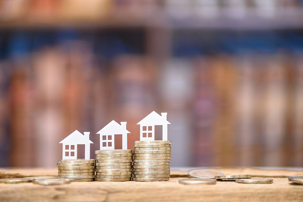 Mortgage loan or home equity loan, financial concept _ Tiny model residential house perche
