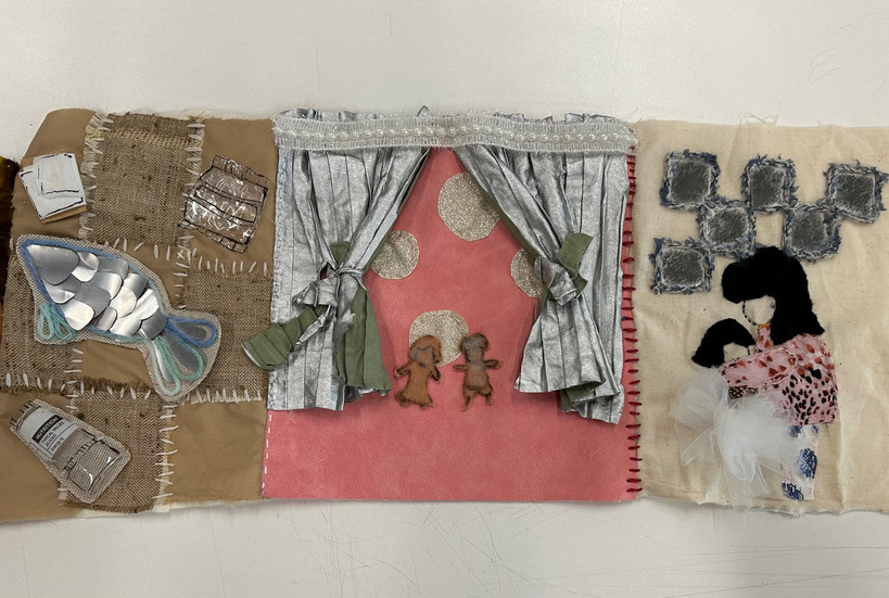 LCF student's work in response to the 'Pockets of Love' Dzaleka Arts Lab brief. 