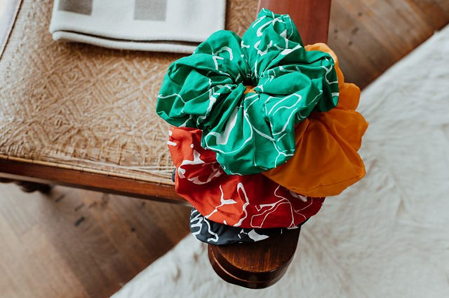 a bunch of scrunchies on a table